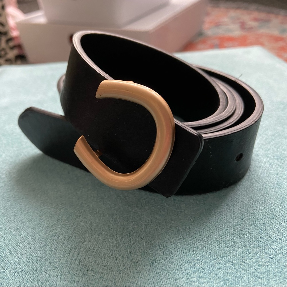 Woman’s Black Belt with Gold C